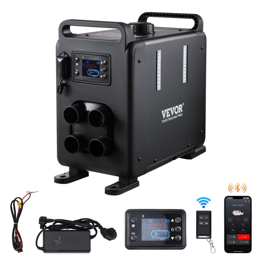 VEVOR dieselvarmer 8 kW 12/24 V – vertikal alt-i-én med CO-alarm