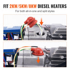 VEVOR gløderørssæt 8 V til 2/5/8 kW dieselvarmer – detaljebillede 4