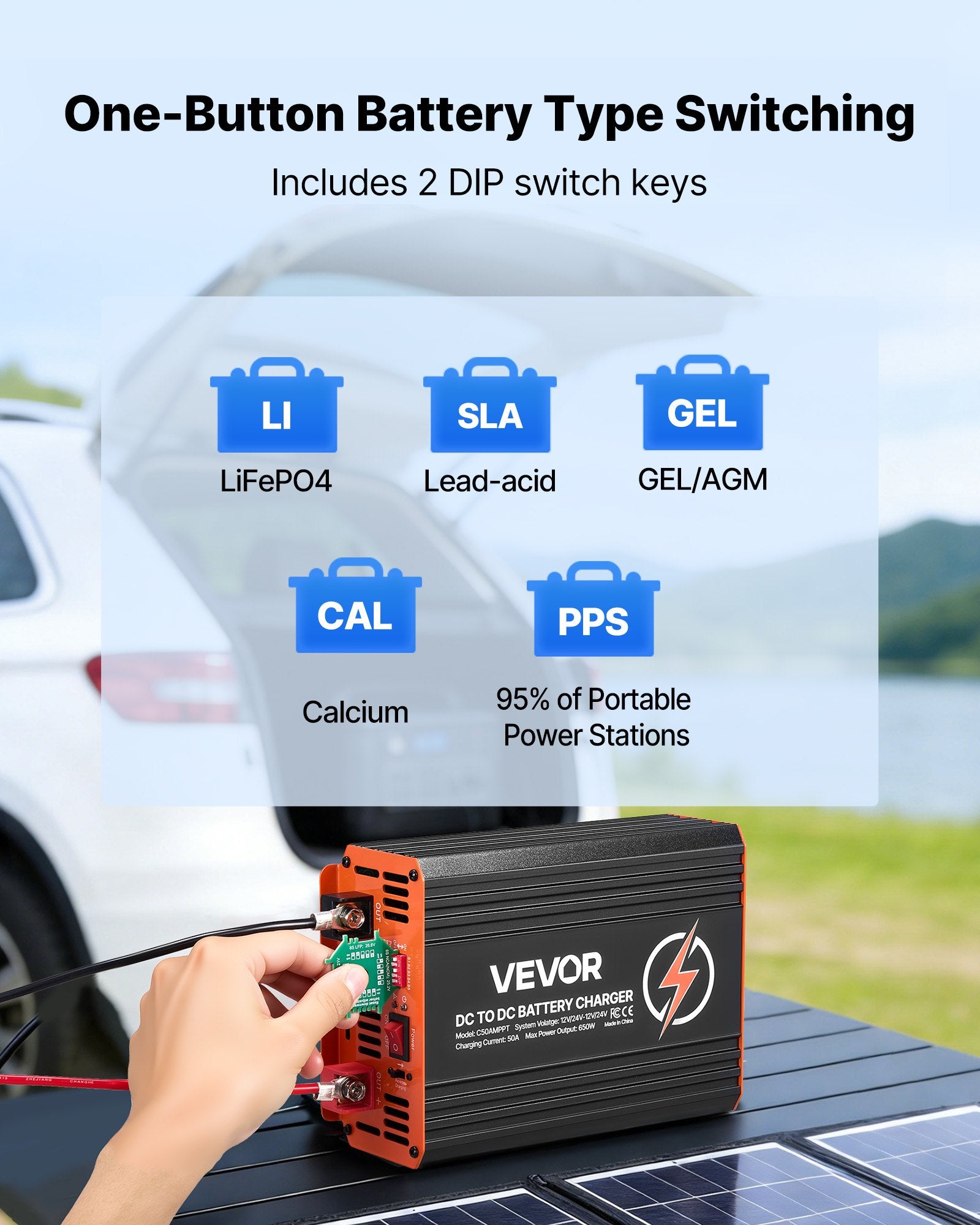 VEVOR DC-DC-lader med MPPT 50 A / 650 W – 12/24 V – detaljebillede 6