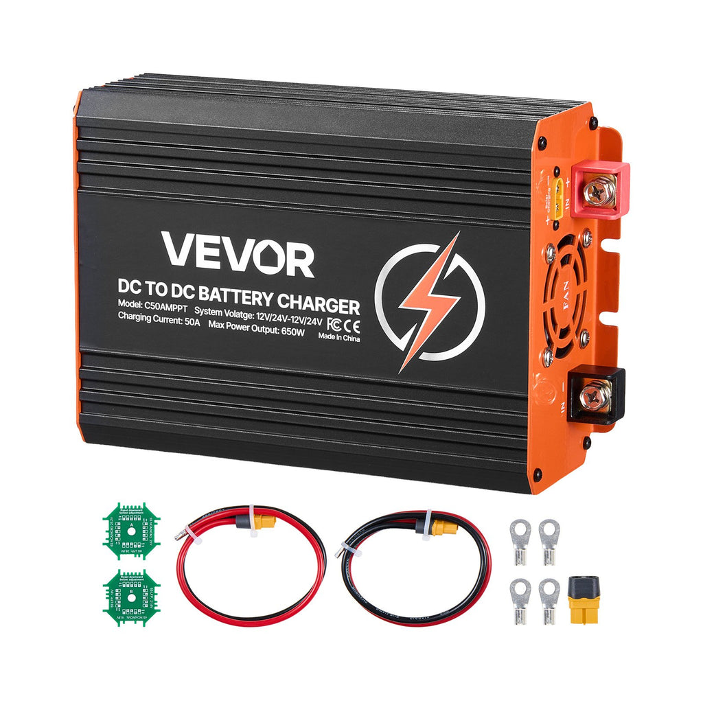 VEVOR DC-DC-lader med MPPT 50 A / 650 W – 12/24 V – officielt VEVOR produktbillede