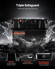 VEVOR smart batterikasse Group 24/27 – voltmeter, USB og 12 V udtag – detaljebillede 4