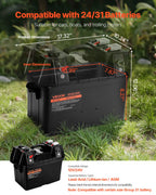 VEVOR smart batterikasse Group 24/31 – voltmeter, USB og Anderson – detaljebillede 3
