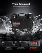 VEVOR smart batterikasse Group 24/31 – voltmeter, USB og Anderson – detaljebillede 4