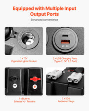 VEVOR smart battery box Group 24/31 – voltmeter, USB and Anderson