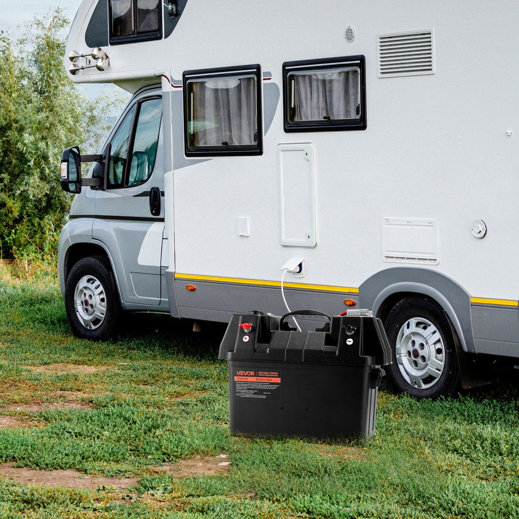 VEVOR smart batterikasse Group 24/31 – voltmeter, USB og Anderson – detaljebillede 9