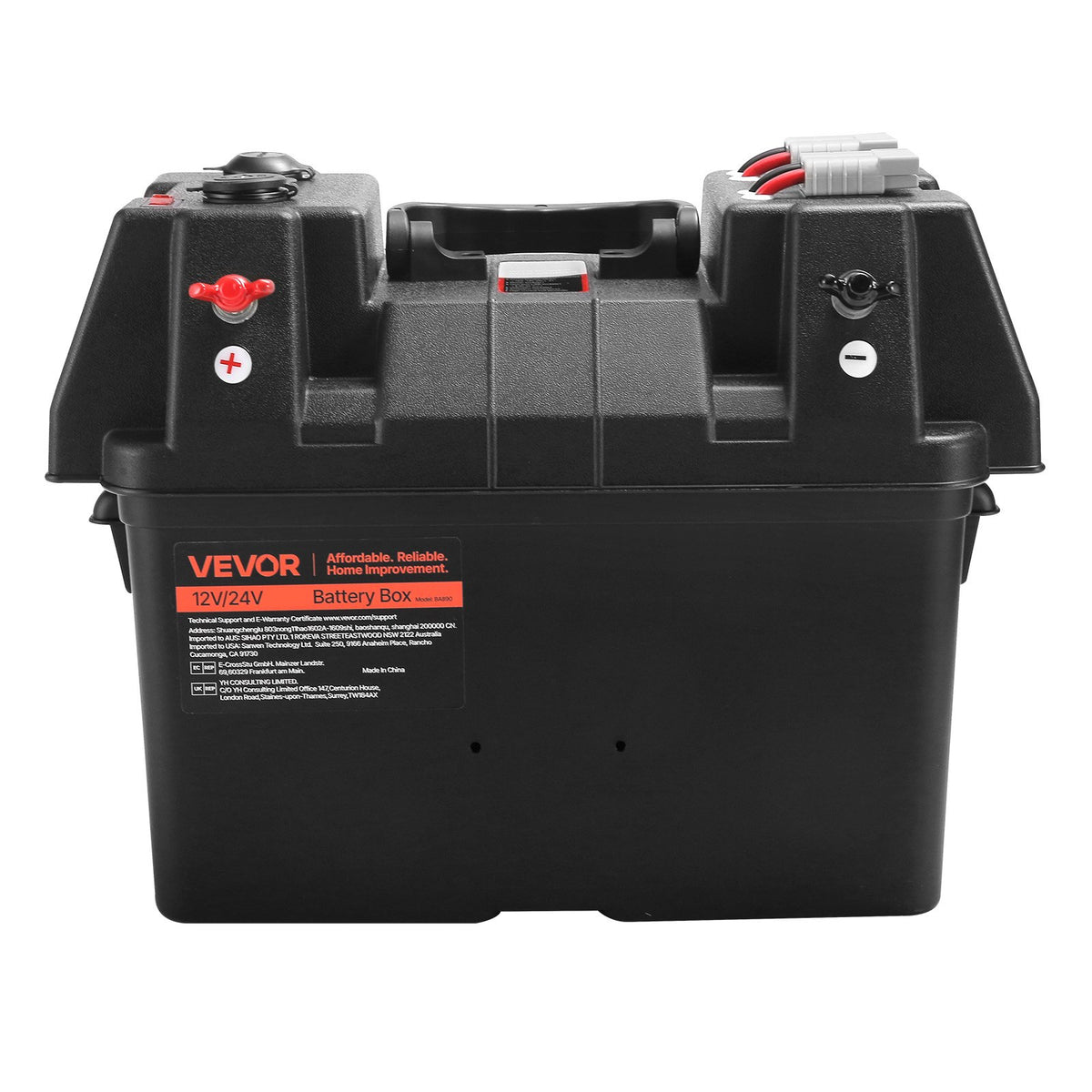 VEVOR smart batterikasse Group 24/31 – voltmeter, USB og Anderson – detaljebillede 10