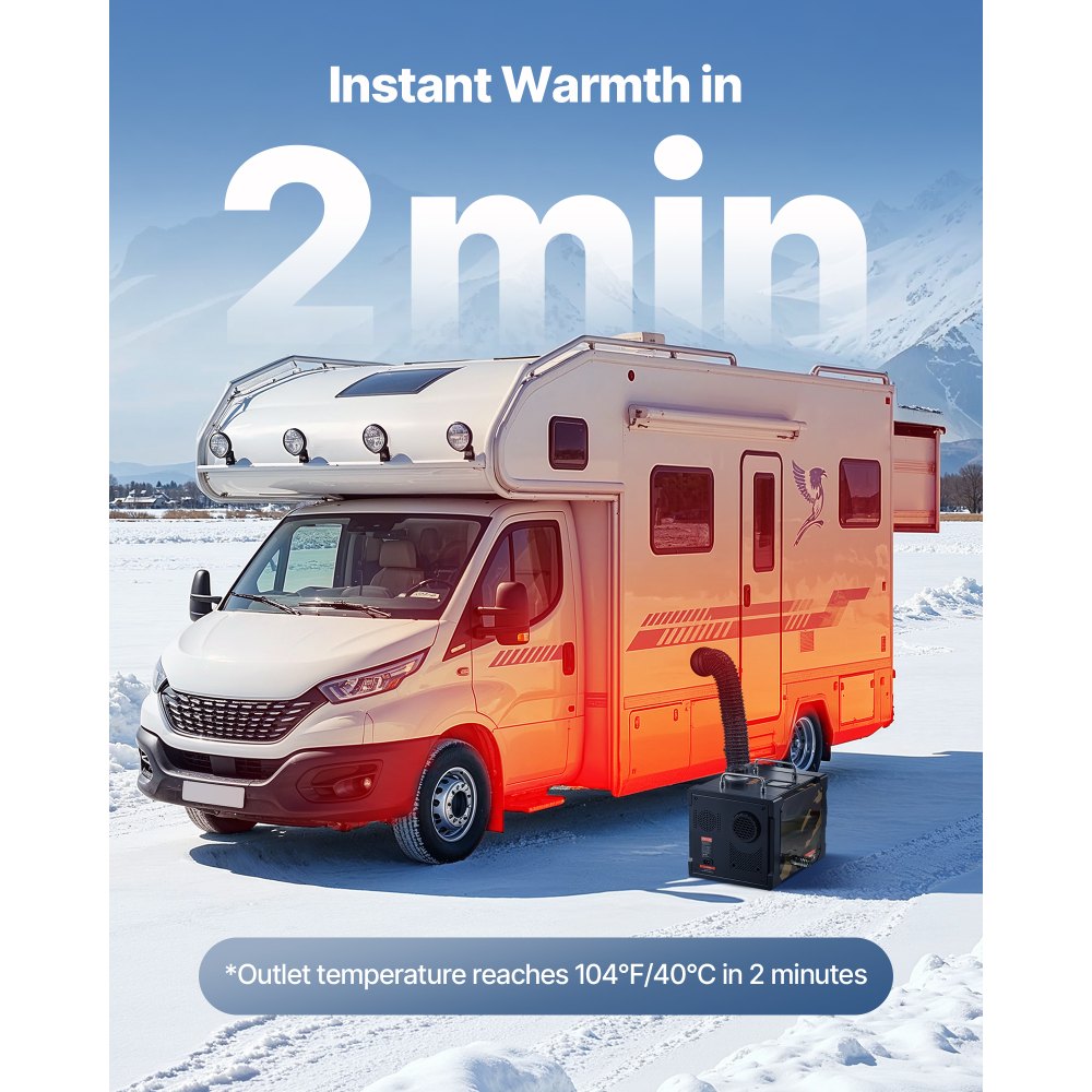 VEVOR dieselvarmer 8 kW 12/24 V – alt-i-én med 7 l tank og Bluetooth – billede 3