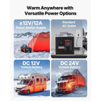 VEVOR dieselvarmer 8 kW 12/24 V – alt-i-én med 7 l tank og Bluetooth – billede 5