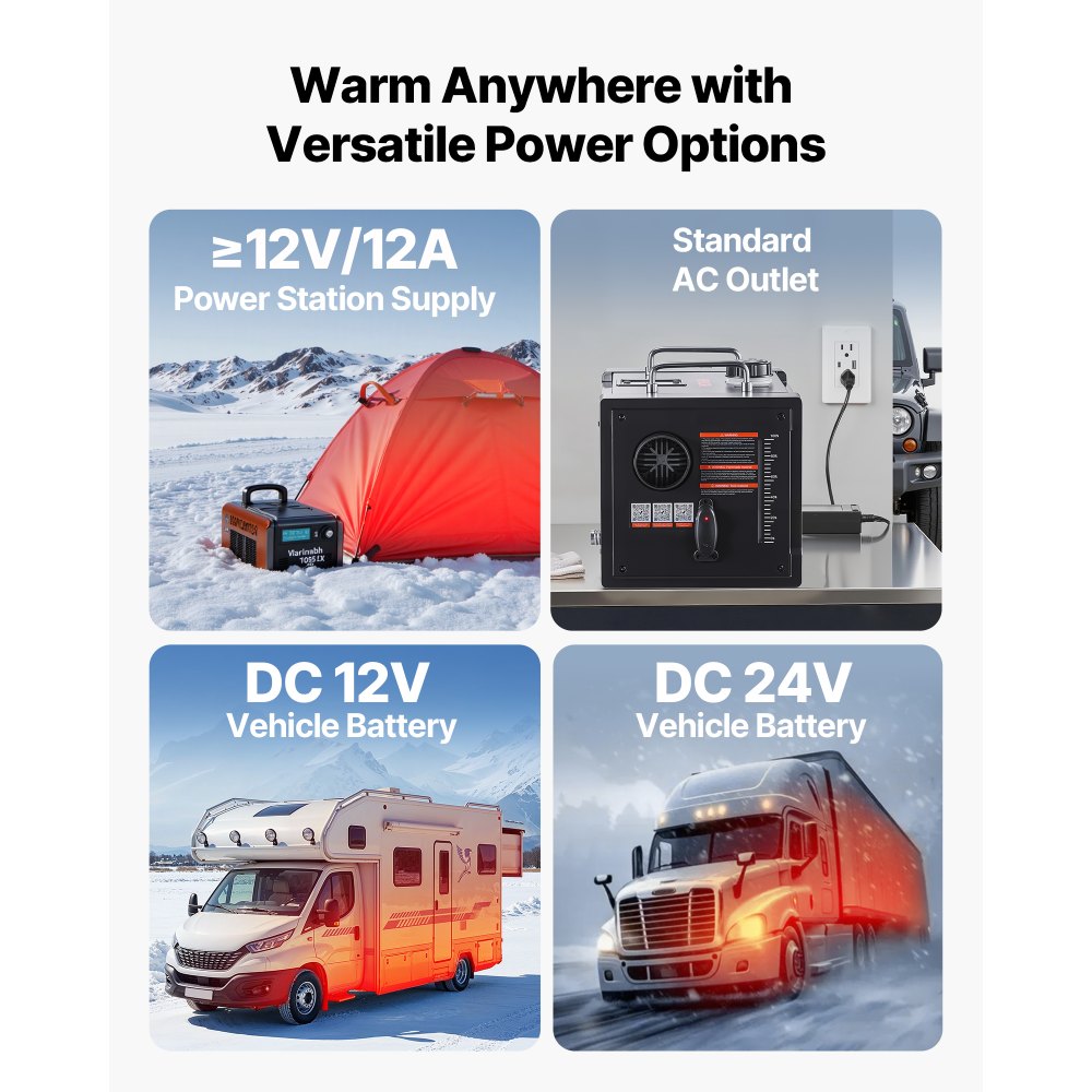 VEVOR dieselvarmer 8 kW 12/24 V – alt-i-én med 7 l tank og Bluetooth – billede 5