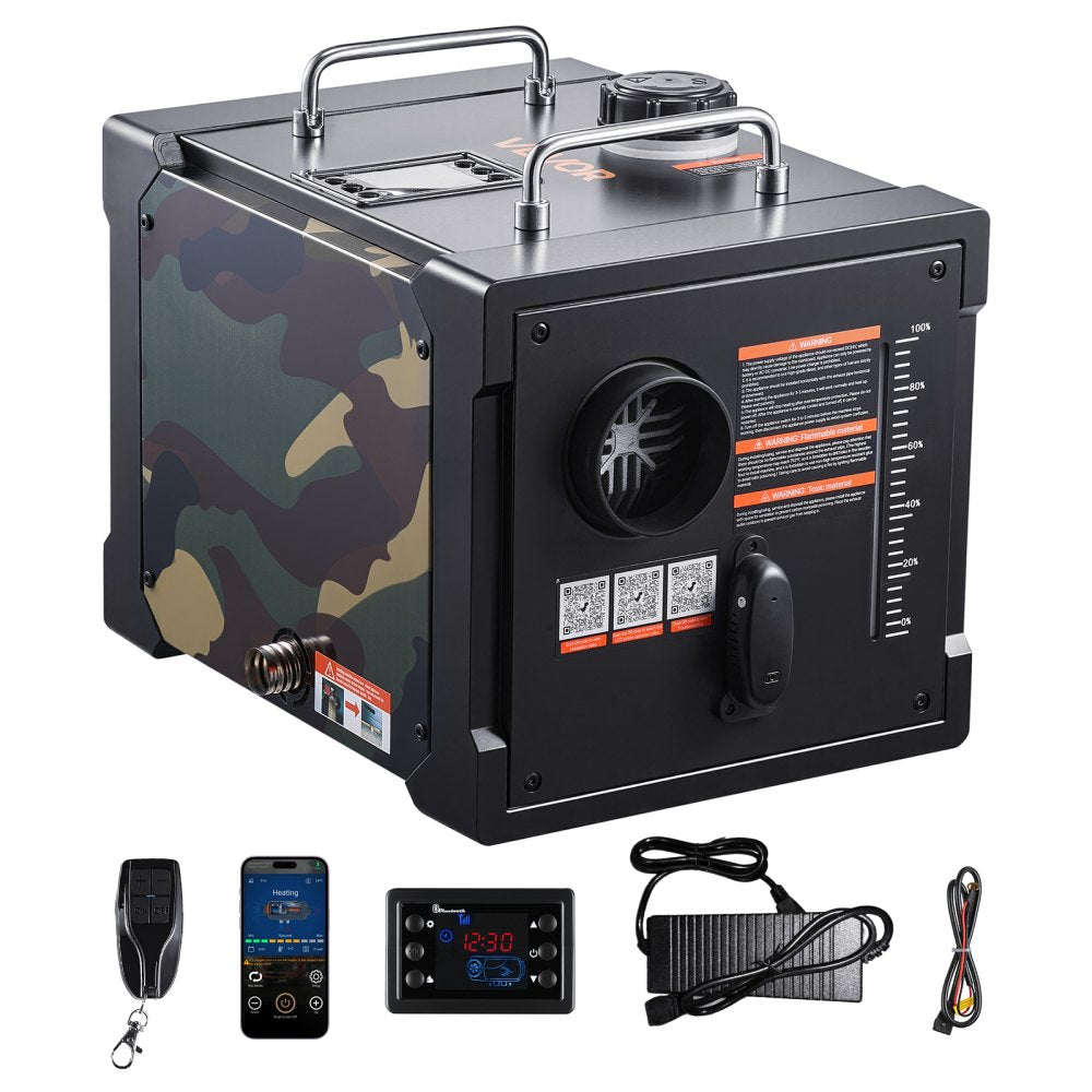 VEVOR dieselvarmer 8 kW 12/24 V – alt-i-én med 7 l tank og Bluetooth