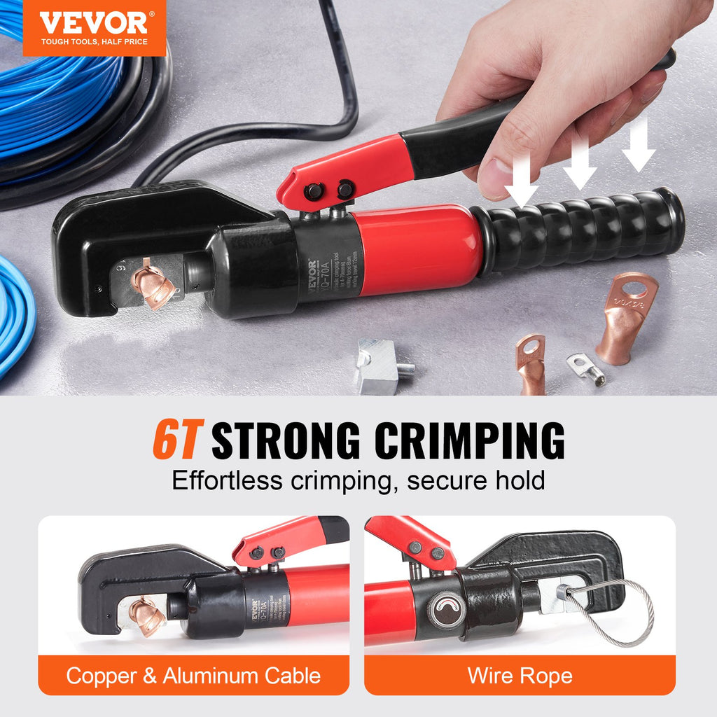 VEVOR hydraulisk kabelskotang 4–70 mm² – 6 ton – detaljebillede 3