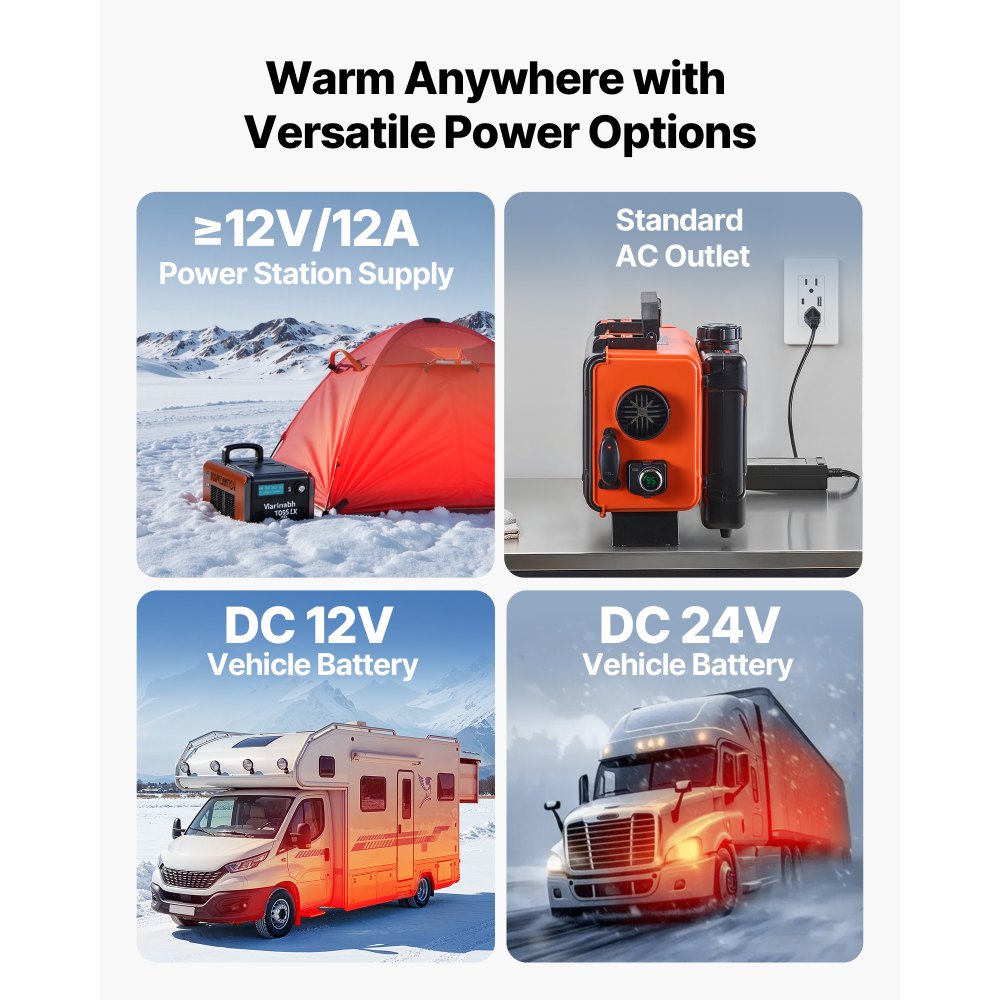 VEVOR dieselvarmer 8 kW 12/24 V – alt-i-én med 4,5 l tank – billede 5