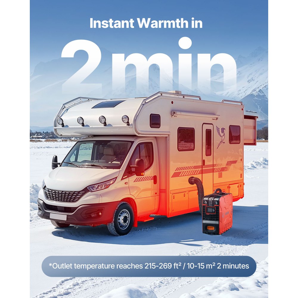 VEVOR dieselvarmer 8 kW 12 V – alt-i-én med 4,5 l tank og Bluetooth – billede 6