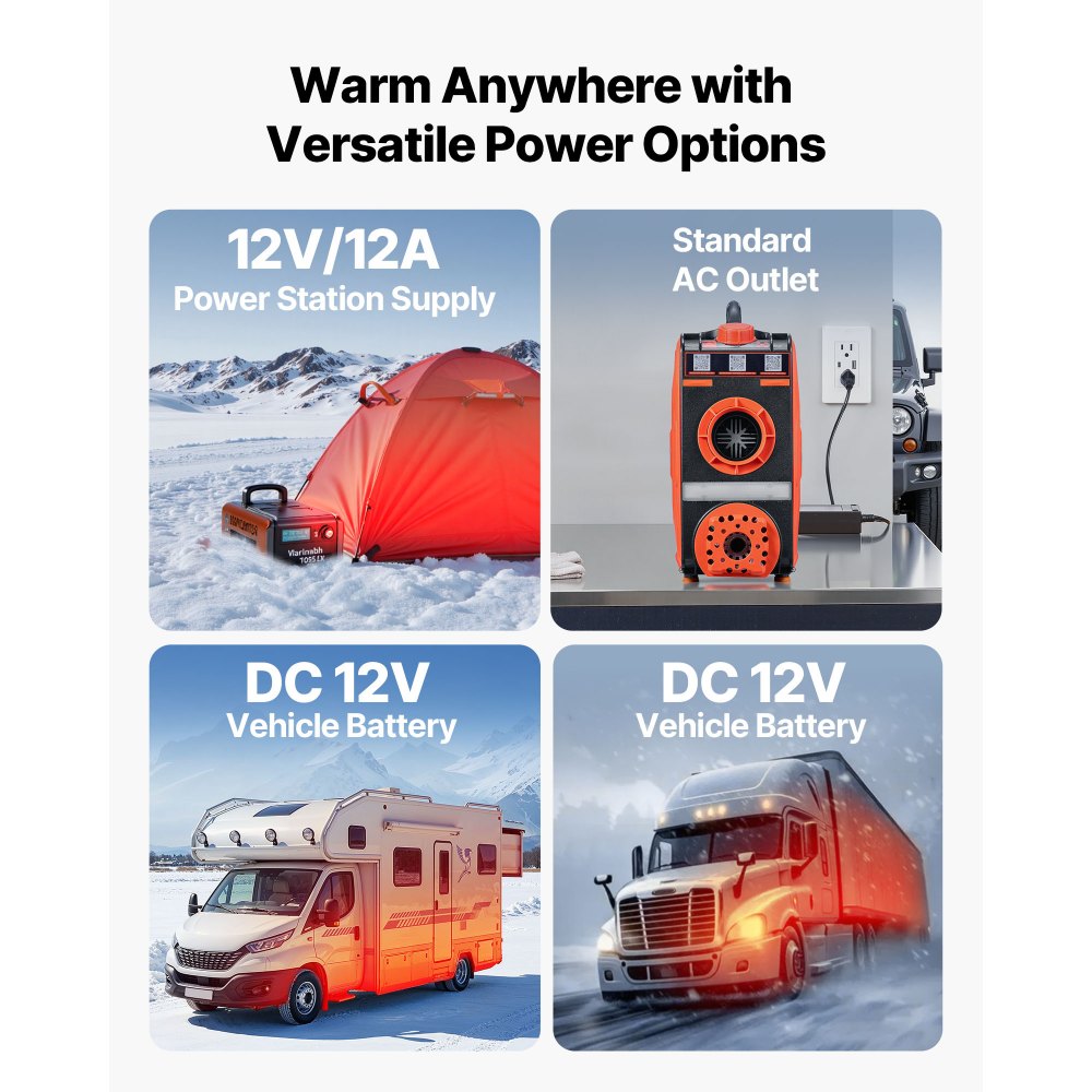 VEVOR dieselvarmer 8 kW 12 V – alt-i-én med 4,5 l tank og Bluetooth – billede 7