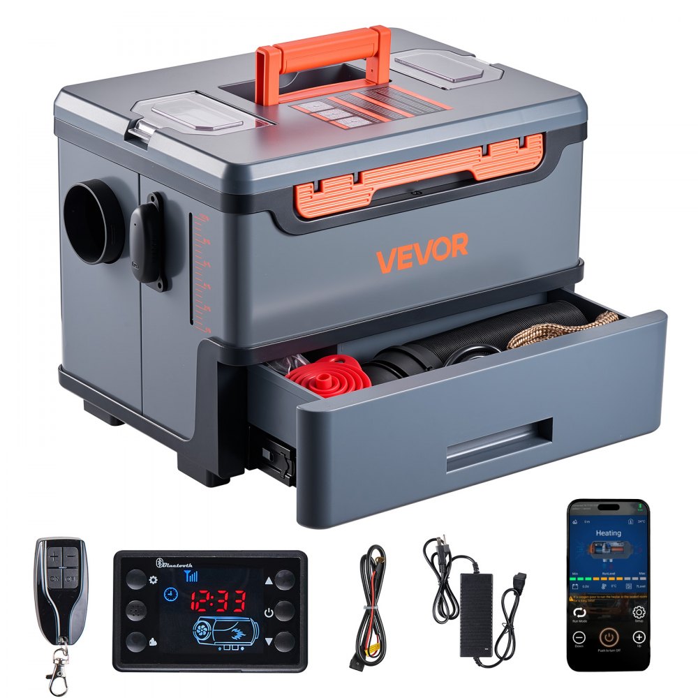 VEVOR dieselvarmer 8 kW 12/24 V – alt-i-én med 5 l tank og Bluetooth