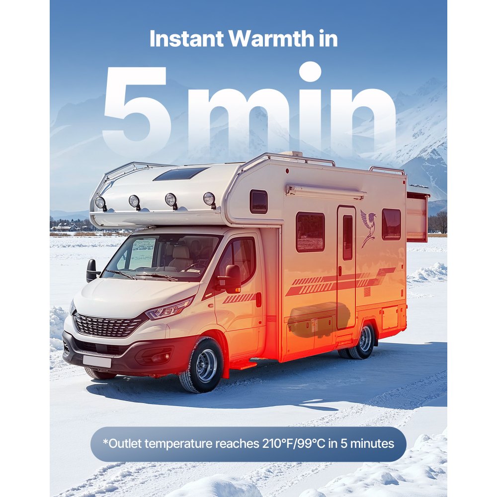 VEVOR dieselvarmer 8 kW 12/24 V – portabel med 10 l tank – billede 3