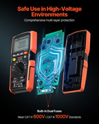 VEVOR digitalt TRMS-multimeter – 6000 counts, auto-range – detaljebillede 6