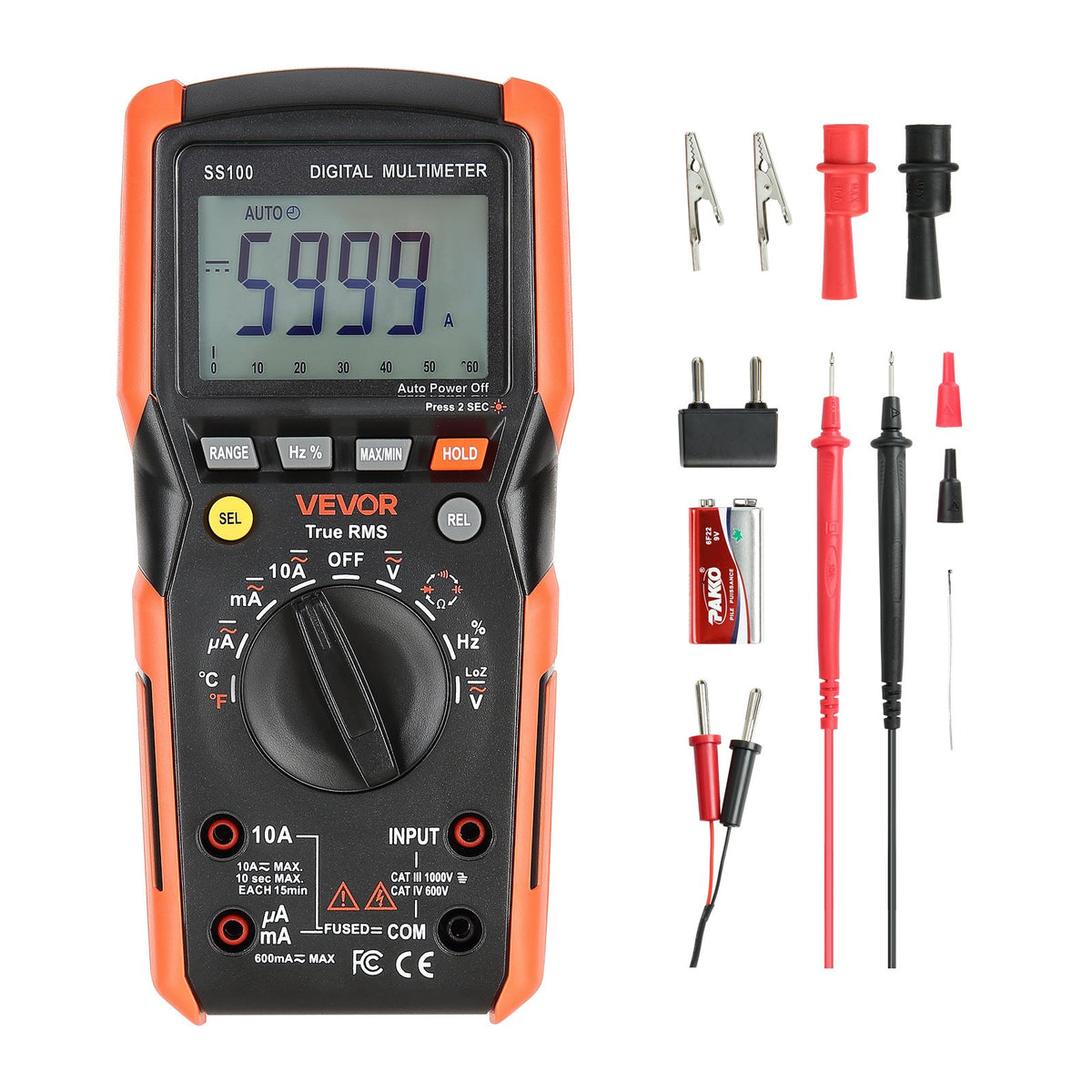 VEVOR digitalt TRMS-multimeter – 6000 counts, auto-range – officielt VEVOR produktbillede