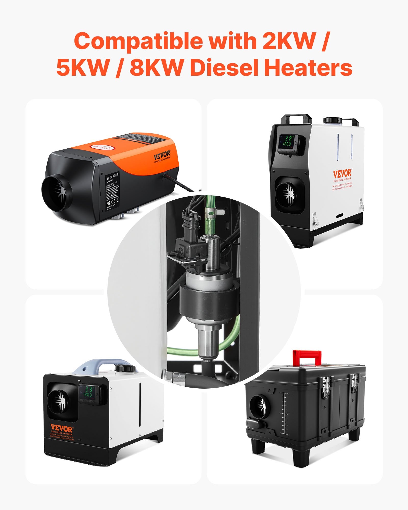 VEVOR doseringspumpe 12/24 V til 2/5/8 kW dieselvarmer – detaljebillede 4