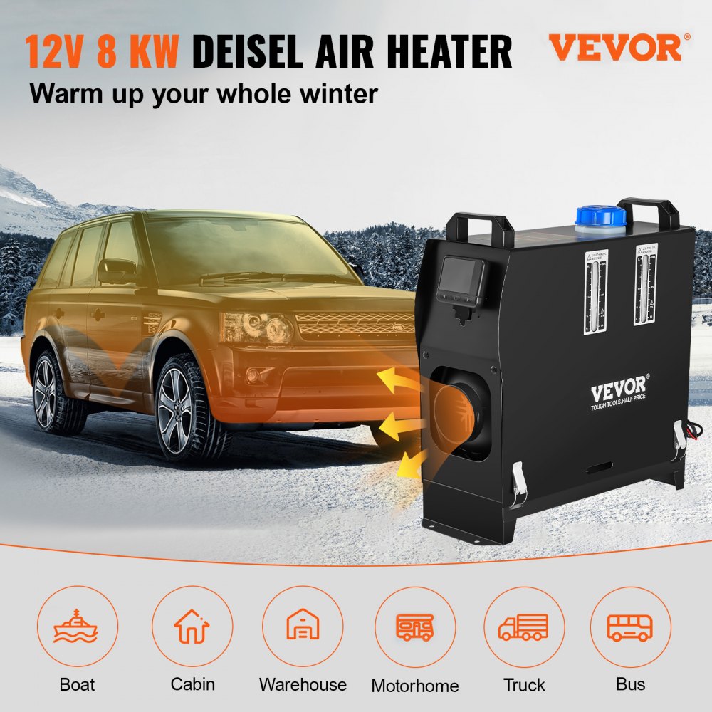 VEVOR dieselvarmer 8 kW 12 V – alt-i-én med én luftudgang – billede 2