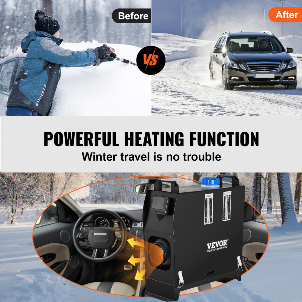 VEVOR dieselvarmer 8 kW 12 V – alt-i-én med én luftudgang – billede 3