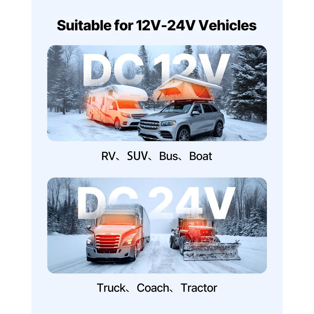 VEVOR dieselvarmer 8 kW 12/24 V – firkantet farvedisplay – billede 6