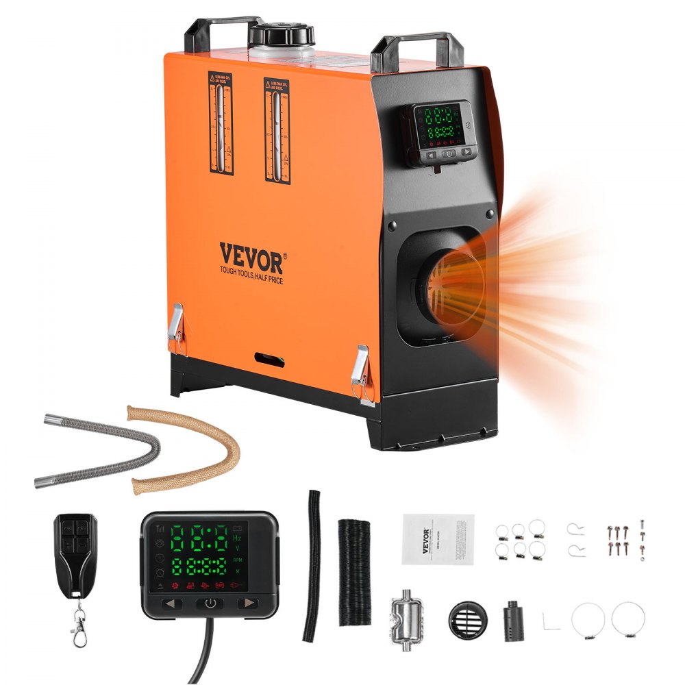 VEVOR dieselvarmer 8 kW 12/24 V – farvedisplay og fjernbetjening