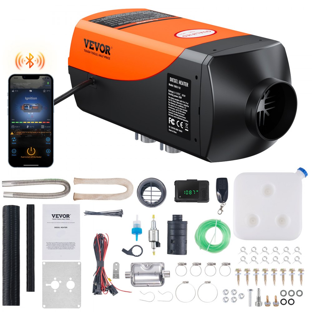 VEVOR dieselvarmer 2 kW 12 V – Bluetooth og højdekompensation