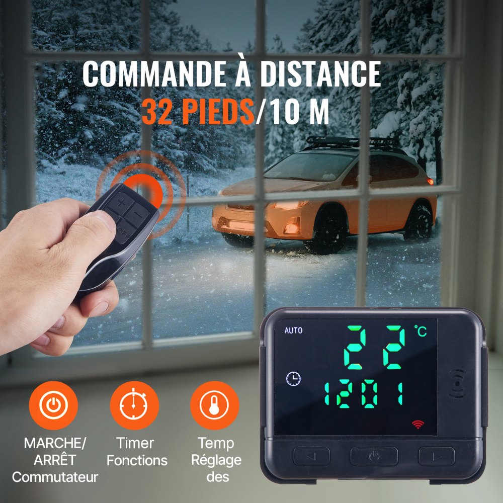 VEVOR dieselvarmer 5 kW 12 V – alt-i-én med LCD og fjernbetjening – billede 3