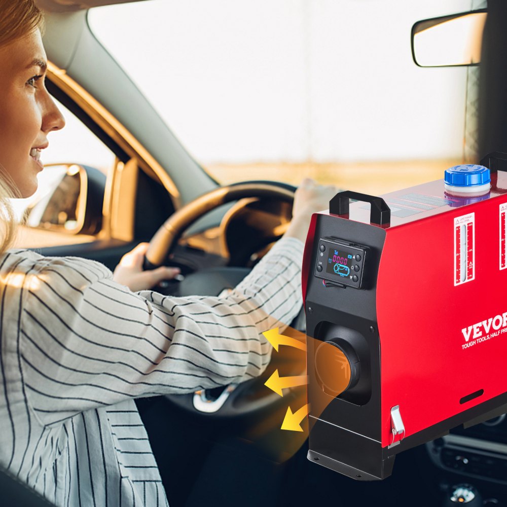 VEVOR dieselvarmer 8 kW 12 V – LCD, fjernbetjening og lyddæmper – billede 8