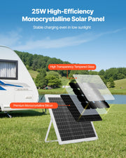 VEVOR 25 W solcelle-vedligeholdelseslader til 12 V batteri – MPPT – detaljebillede 3