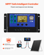 VEVOR 25 W solcelle-vedligeholdelseslader til 12 V batteri – MPPT – detaljebillede 4