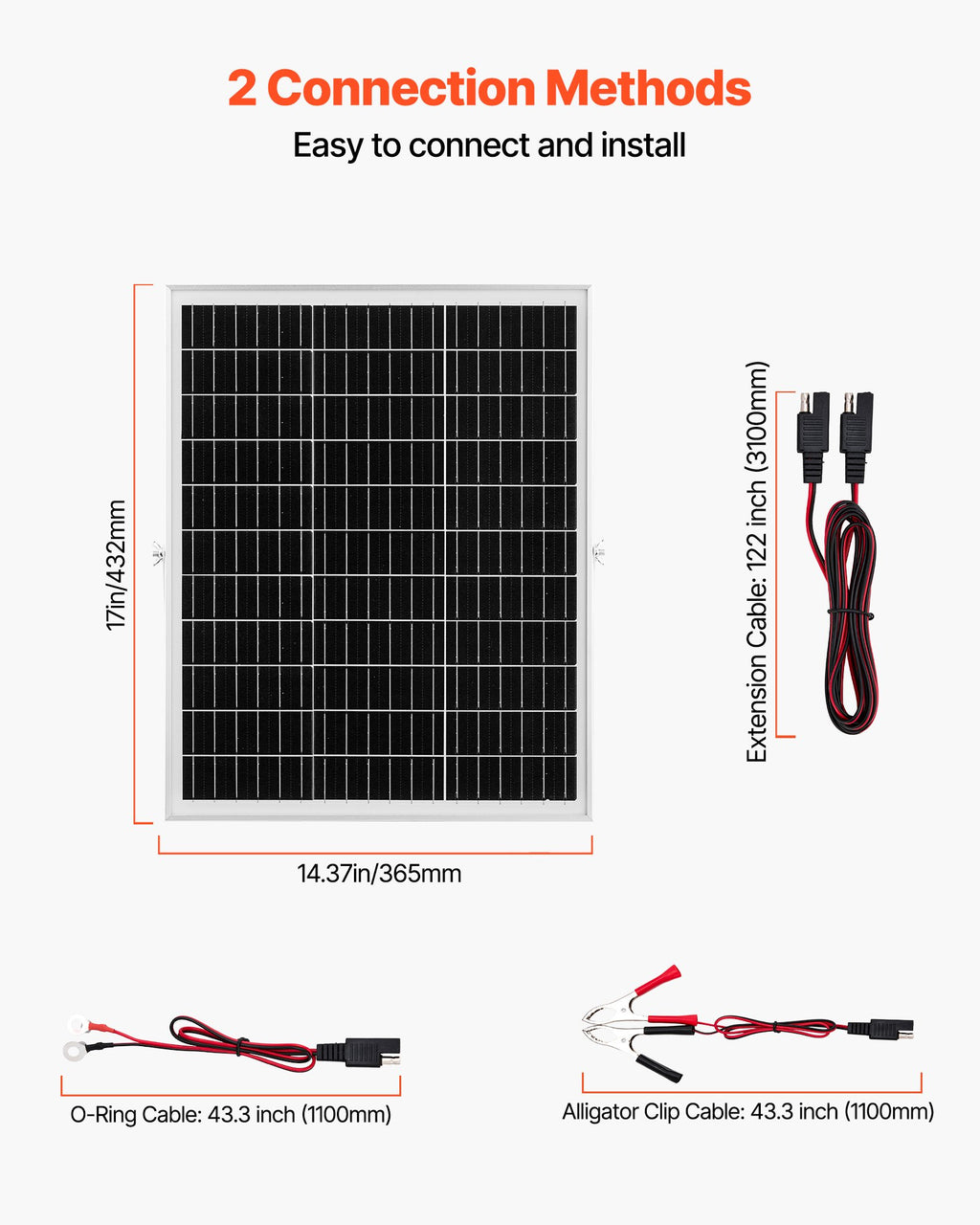 VEVOR 25 W solcelle-vedligeholdelseslader til 12 V batteri – MPPT – detaljebillede 6