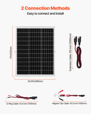 VEVOR 25 W solcelle-vedligeholdelseslader til 12 V batteri – MPPT – detaljebillede 6