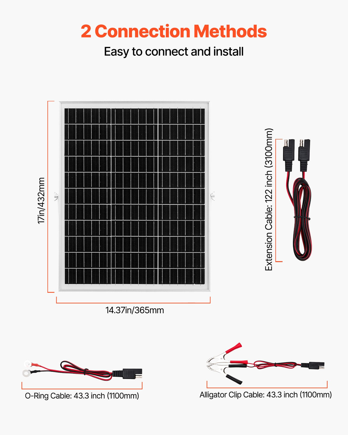 VEVOR 25 W solcelle-vedligeholdelseslader til 12 V batteri – MPPT – detaljebillede 6