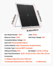 VEVOR 30 W solcelle-vedligeholdelseslader til 12 V batteri – MPPT – detaljebillede 8