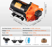 VEVOR 12 V membran vandpumpe – 18,93 L/min med automatisk trykafbryder, 40 - 100 PSI - SejlStrøm