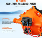 VEVOR 12V Vandpumpe 20,8 L/min – 4,8 Bar Membranpumpe med Trykafbryder til RV, Camping & Båd - SejlStrøm