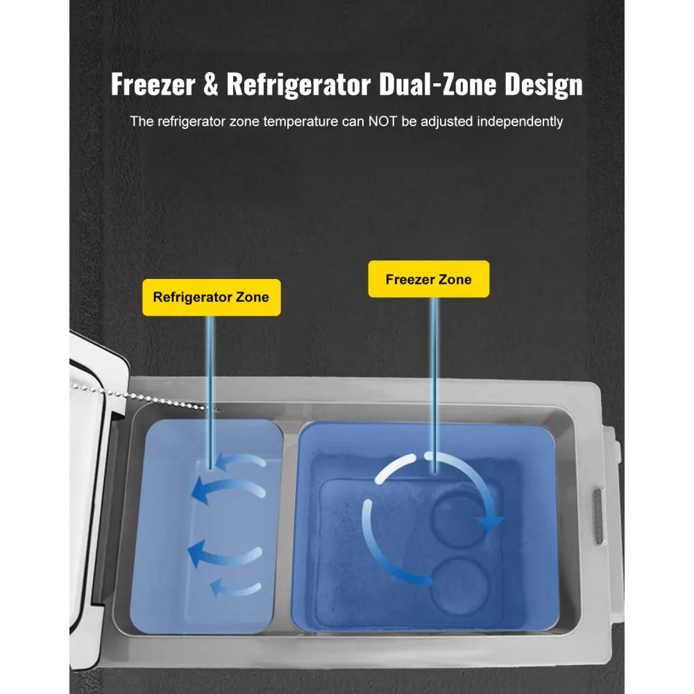 VEVOR 45L Bærbar Kompressor Køleboks 12V / 24V / 230V – Til Bil, Båd & Camping - SejlStrøm