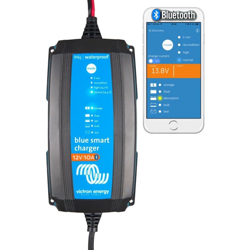 Victron Blue Smart IP65 Charger 12/10 + DC connector – 12 V Batterioplader med Bluetooth - SejlStrøm