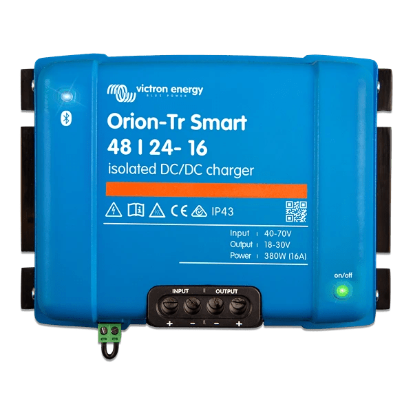Victron Orion‑Tr Smart DC‑DC Charger – 48 V → 24 V, 16 A (380 W, Galvanisk Isoleret) - SejlStrøm