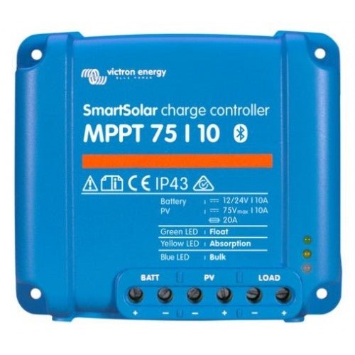 Victron SmartSolar MPPT 75/10 – Solcelle Charge Controller (12/24 V, 10 A) med indbygget Bluetooth - SejlStrøm