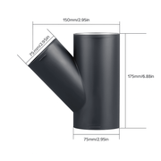 Y - stykke med Sideudgang – Varmluft Fordeling (Ø60 mm & Ø75 mm) - SejlStrøm